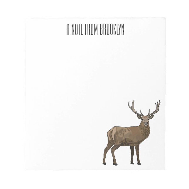 Deer cartoon illustration notepad (Front)