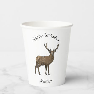 Deer cartoon illustration paper cups
