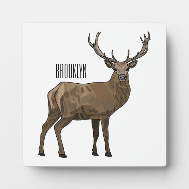 Deer cartoon illustration plaque (Front)