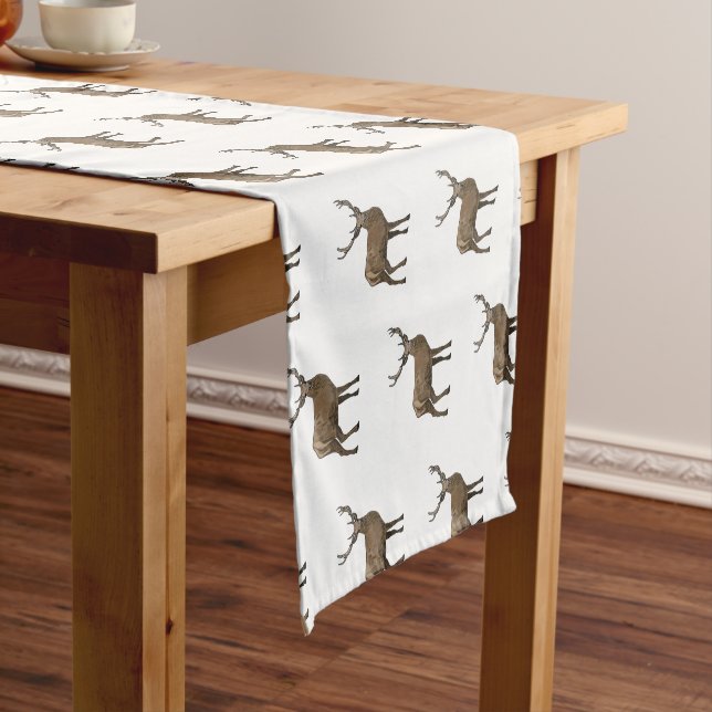 Deer cartoon illustration short table runner (In Situ)