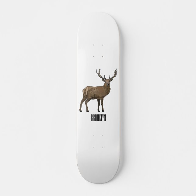 Deer cartoon illustration skateboard (Front)