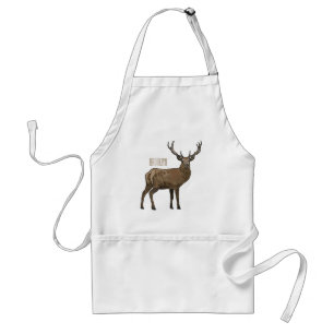 Deer cartoon illustration standard apron