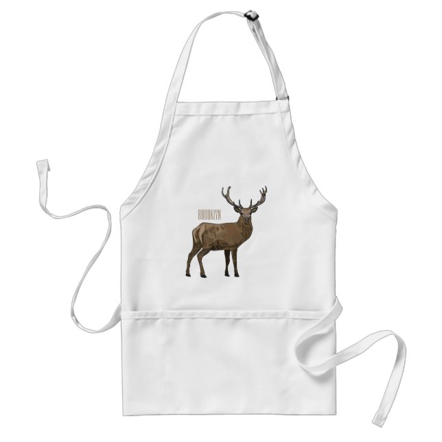 Deer cartoon illustration standard apron (Front)