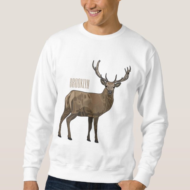 Deer cartoon illustration sweatshirt (Front)