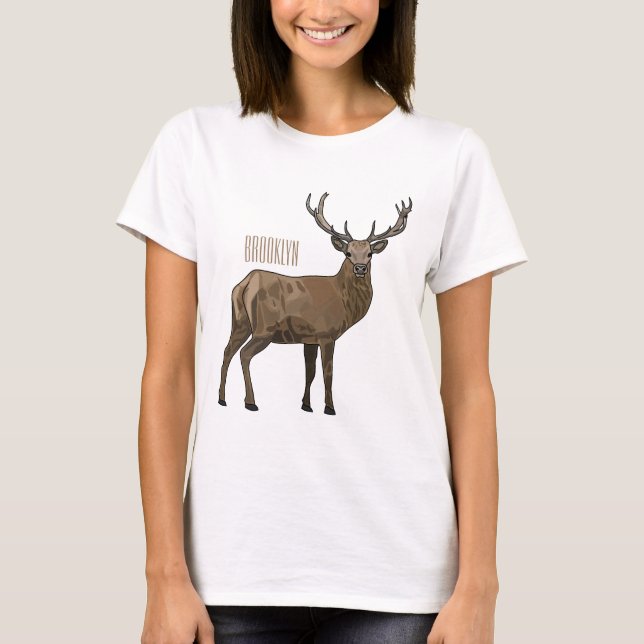 Deer cartoon illustration T-Shirt (Front)