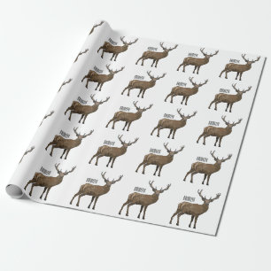 Deer cartoon illustration wrapping paper