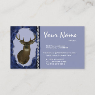 Deer  Chain Taxidermy Business Cards ~ Blue