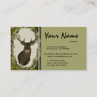 Deer  Chain Taxidermy Business Cards ~ Brown