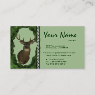 Deer  Chain Taxidermy Business Cards ~ Green