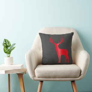 Deer Chalet Antlers Retro Stag Antlers Vintage Cushion