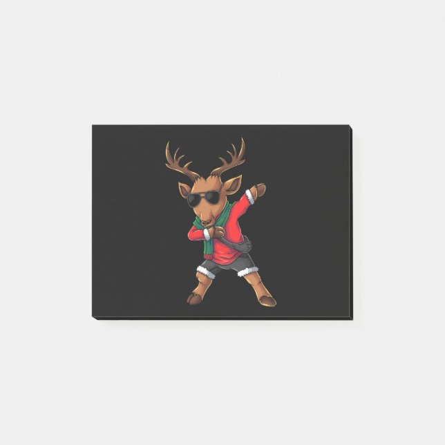 deer character dabbing dance christmas post-it notes (Front)