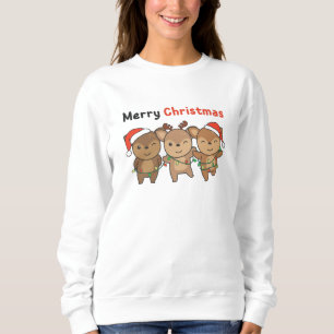 Deer Christmas Animals Cute Deer Merry Christmas Sweatshirt