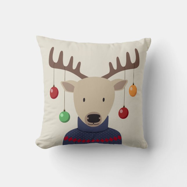 Deer Christmas Cushion (Front)