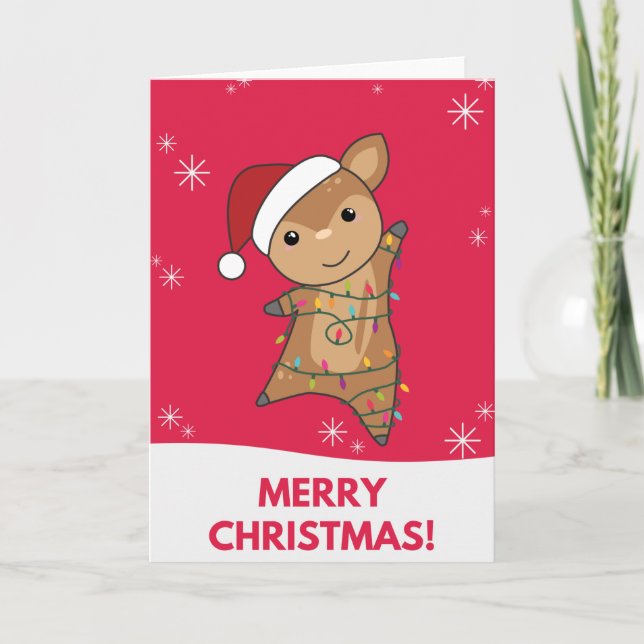 Deer Christmas Deer Winter Animals Card (Front)