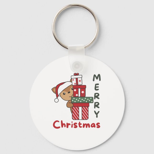 Deer Christmas Gift Winter Animals Deer Key Ring (Front)