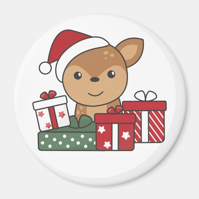 Deer Christmas Gift Winter Animals Deer Magnet (Front)