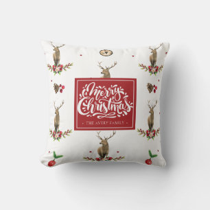 Deer Christmas idyll Personalised Cushion