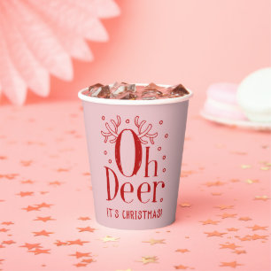 Deer Christmas illustration coffee tea paper cup