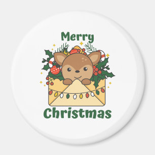 Deer Christmas Letter Winter Animals Deer Magnet
