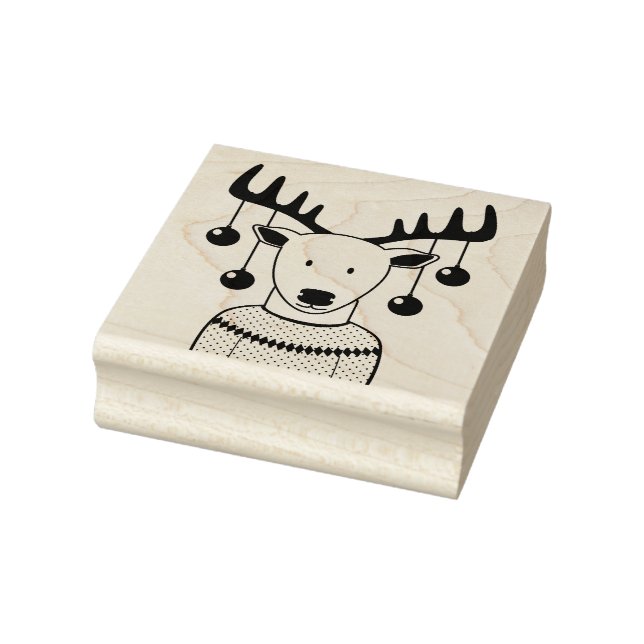 Deer Christmas Rubber Stamp (Stamp)