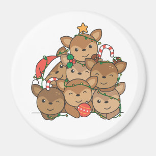 Deer Christmas Tree Funny Animal Christmas Magnet