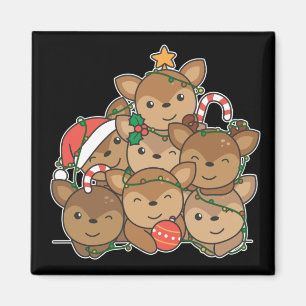 Deer Christmas Tree Funny Animal Christmas Magnet