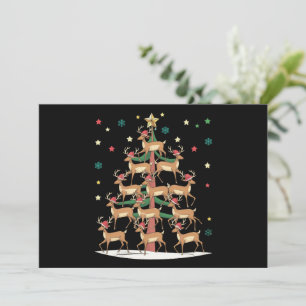 Deer Christmas Tree Funny Holiday Cute Reindeer  Card