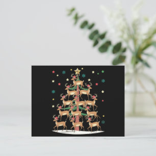Deer Christmas Tree Funny Holiday Cute Reindeer  Postcard