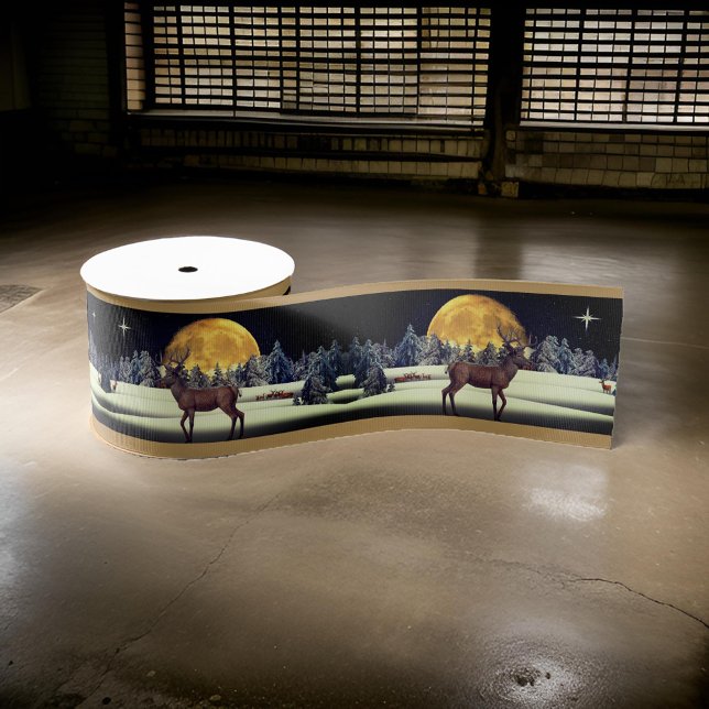 Deer Christmas Winter Grosgrain Ribbon (Creator Uploaded)