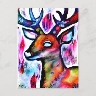 Deer Colourful Postcard