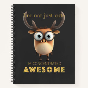 Deer Concentrated Awesome Cute Adorable Funny Notebook
