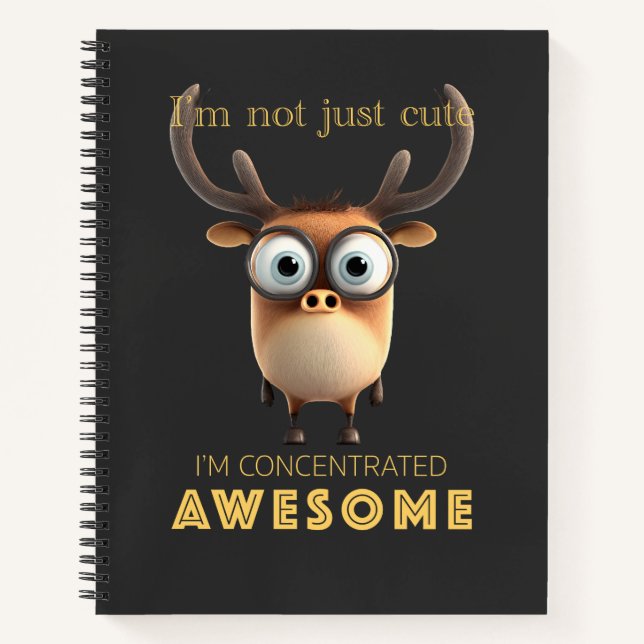 Deer Concentrated Awesome Cute Adorable Funny  Notebook (Front)