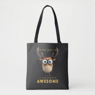 Deer Concentrated Awesome Cute Adorable Funny Tote Bag