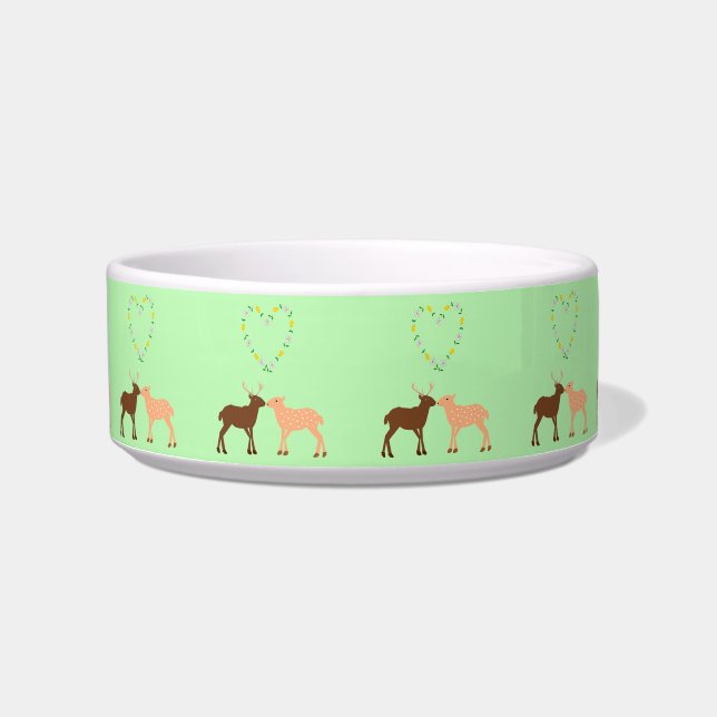 Deer Couple and Daisy Heart Bowl (Front)