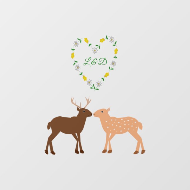 Deer Couple and Daisy Heart Custom (Sheet)