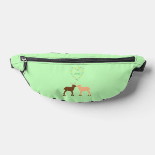 Deer Couple and Daisy Heart Custom Bum Bags