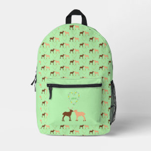 Deer Couple and Daisy Heart Custom Printed Backpack