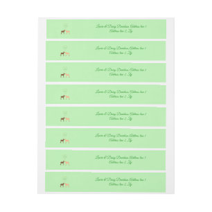 Deer Couple and Daisy Heart Custom Wraparound Address Label