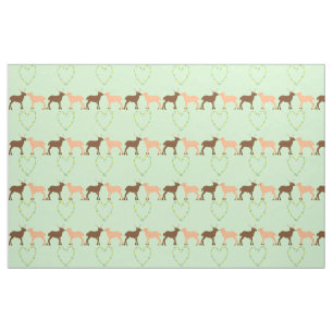 Deer Couple and Daisy Heart Fabric