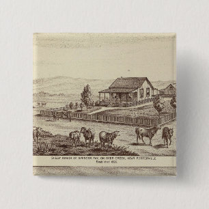 Deer Creek sheep ranches 15 Cm Square Badge