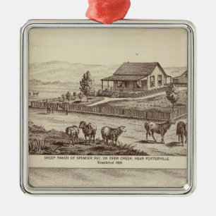 Deer Creek sheep ranches Metal Tree Decoration