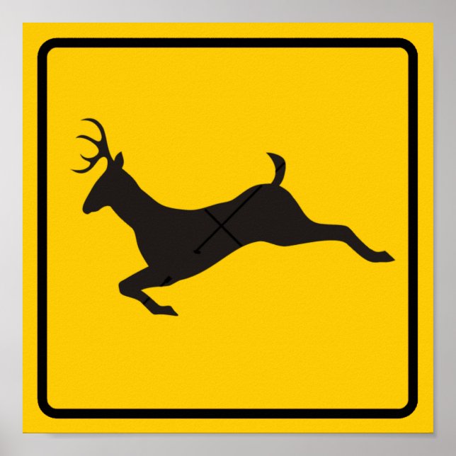 Deer Crossing Highway Sign (Front)