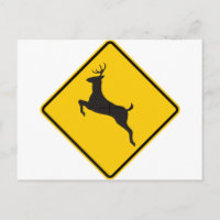 Deer Crossing Highway Sign
