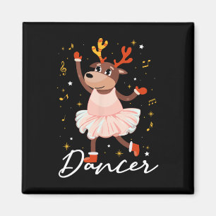 Deer Dance Funny Xmas Celebration Teens Youths Chr Magnet