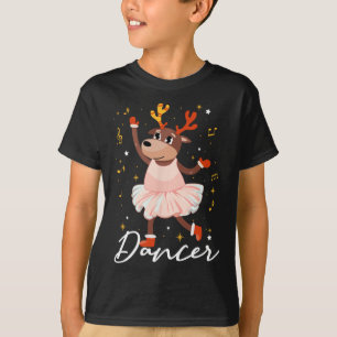 Deer Dance Funny Xmas Celebration Teens Youths Chr T-Shirt