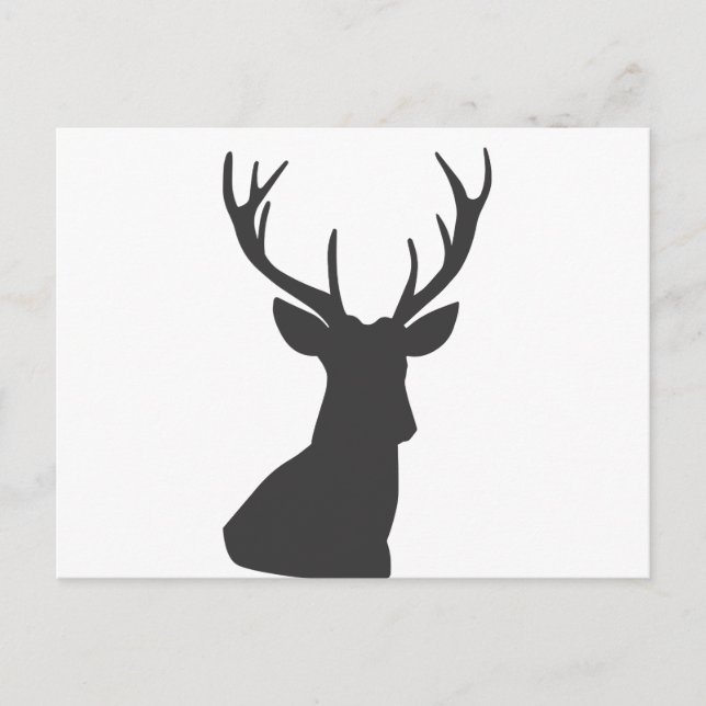 Deer Deer Silhouette Silhouette Animal Wild Postca Announcement Postcard (Front)