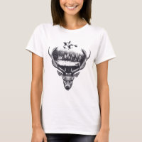 Deer design double exposed