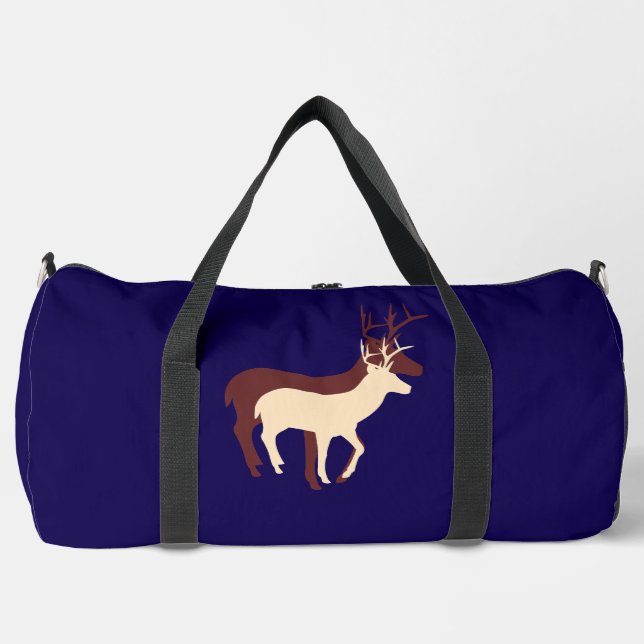 Deer Dk Blue  Duffle Bag (Front)