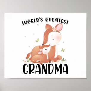 Deer Doe and Fawn World's Greatest Grandma Poster
