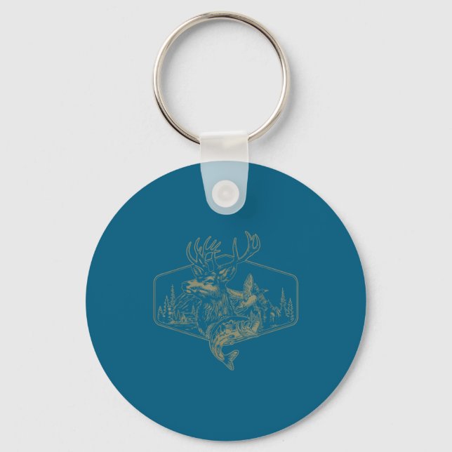 Deer Duck Fishing Hunting Solves Most Of My Proble Key Ring (Front)